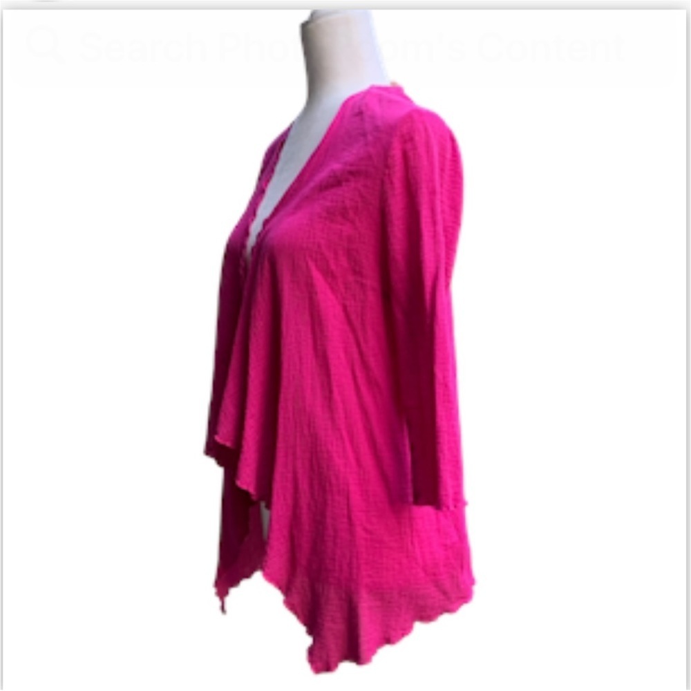 Soft Surroundings Gauze Topper XS Petite Natural Philosophy Fuchsia - Picture 4 of 8